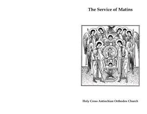 Matins Service and Explanation