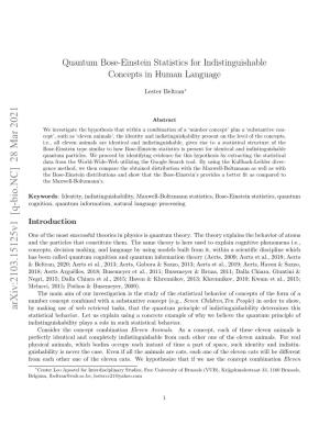 Quantum Bose-Einstein Statistics for Indistinguishable Concepts in Human Language