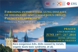 Ilds Caused by Metals, Organic Dust Toxic Syndrome, Et Al.)