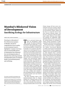 Mumbai's Blinkered Vision of Development