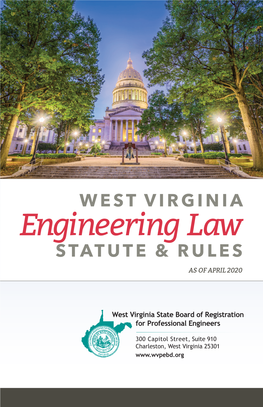 Engineering Law STATUTE & RULES AS of APRIL 2020