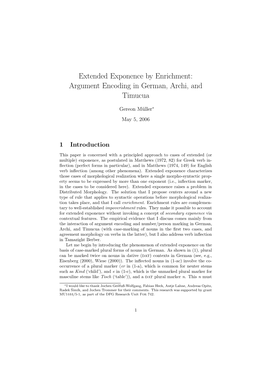 Extended Exponence by Enrichment: Argument Encoding in German, Archi, and Timucua