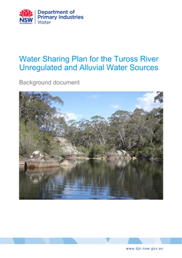 Water Sharing Plan for the Tuross River Unregulated and Alluvial Water Sources