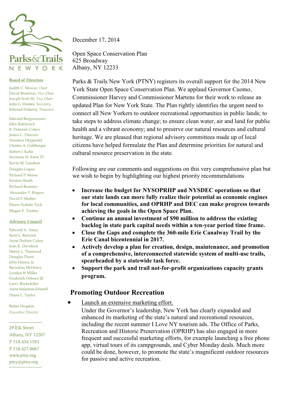 2014 New York State Open Space Conservation Plan