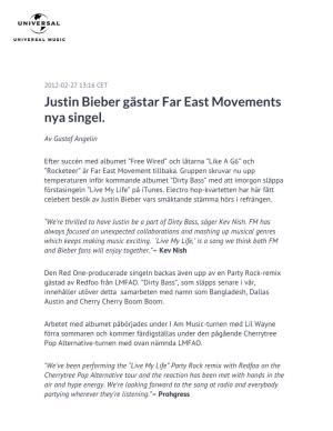 Justin Bieber Gästar Far East Movements Nya Singel