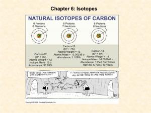 Chapter 6: Isotopes Chart of the Nuclides Stable Versus Radioactive Isotopes