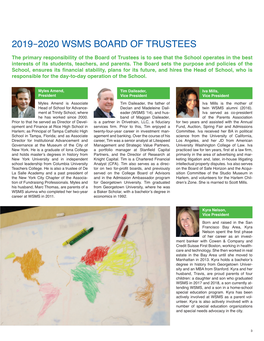 2019–2020 Wsms Board of Trustees