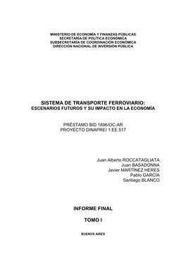 Ministerio De Economía Y Finanzas Públicas Secretaría De Política Económica Subsecretaría De Coordinación Económica Dirección Nacional De Inversión Pública