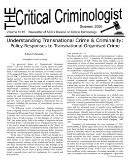 Understanding Transnational Crime & Criminality