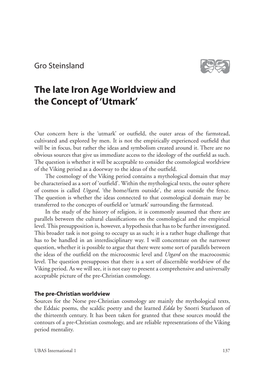 The Late Iron Age Worldview and the Concept of 'Utmark'