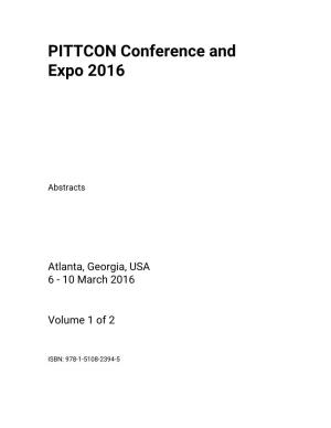 PITTCON Conference and Expo 2016