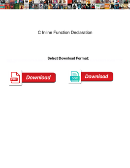 C Inline Function Declaration