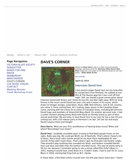 Dave's Corner