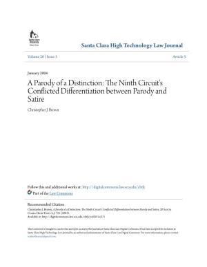 A Parody of a Distinction: the Ninth Circuit's Conflicted Differentiation Between Parody and Satire, 20 Santa Clara High Tech
