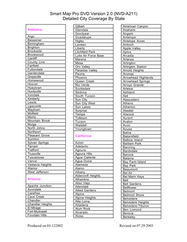 NVD-A211) Detailed City Coverage by State