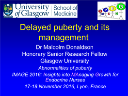 Delayed Puberty and Its Management