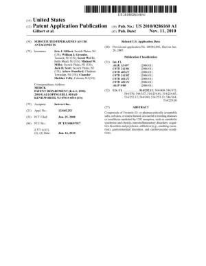 (12) Patent Application Publication (10) Pub. No.: US 2010/0286160 A1 Gilbert Et Al