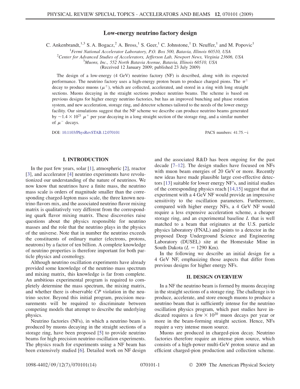 Low-Energy Neutrino Factory Design