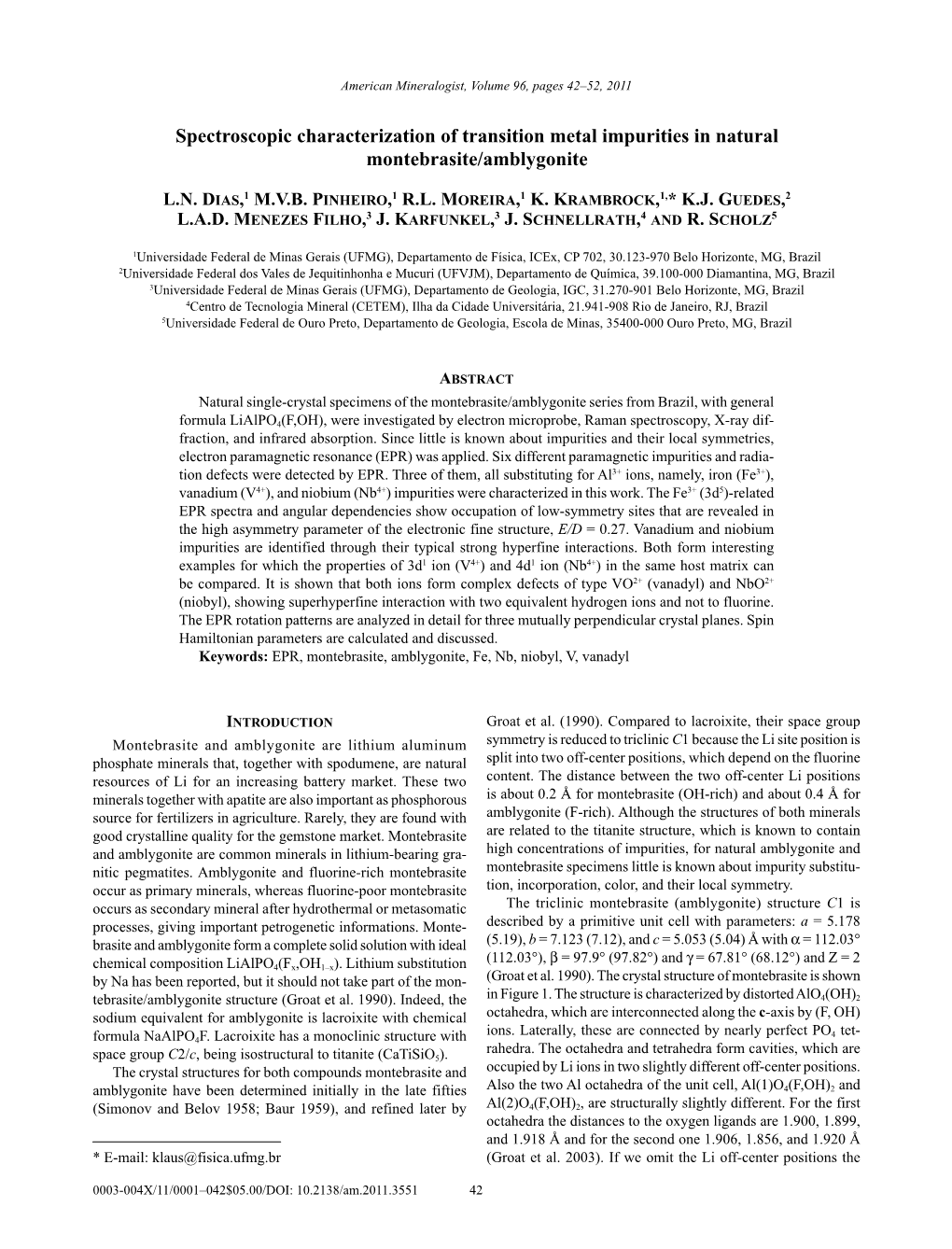 Spectroscopic Characterization of Transition Metal Impurities in Natural Montebrasite/Amblygonite