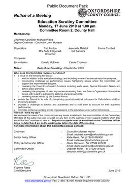 (Public Pack)Agenda Document for Education Scrutiny Committee, 17