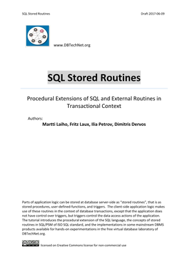 SQL Stored Routines Draft 2017-06-09