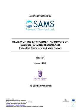 REVIEW of the ENVIRONMENTAL IMPACTS of SALMON FARMING in SCOTLAND Executive Summary and Main Report