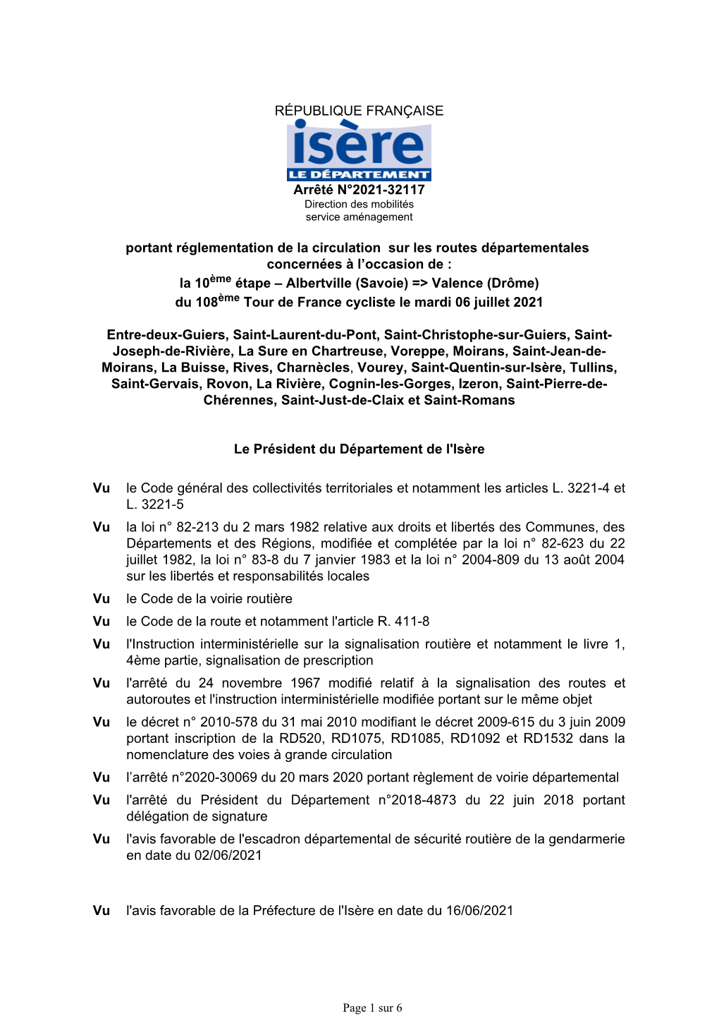 Arrêté Temporaire N°2021-32117