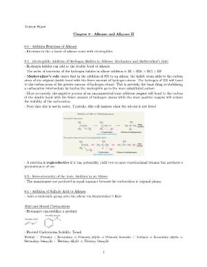 Chapter 8 - Alkenes and Alkynes II