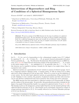 Intersections of Hypersurfaces and Ring of Conditions of a Spherical Homogeneous Space