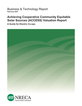 Business & Technology Report Achieving Cooperative Community