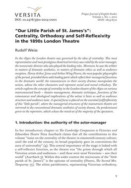Centrality, Orthodoxy and Self-Reflexivity In