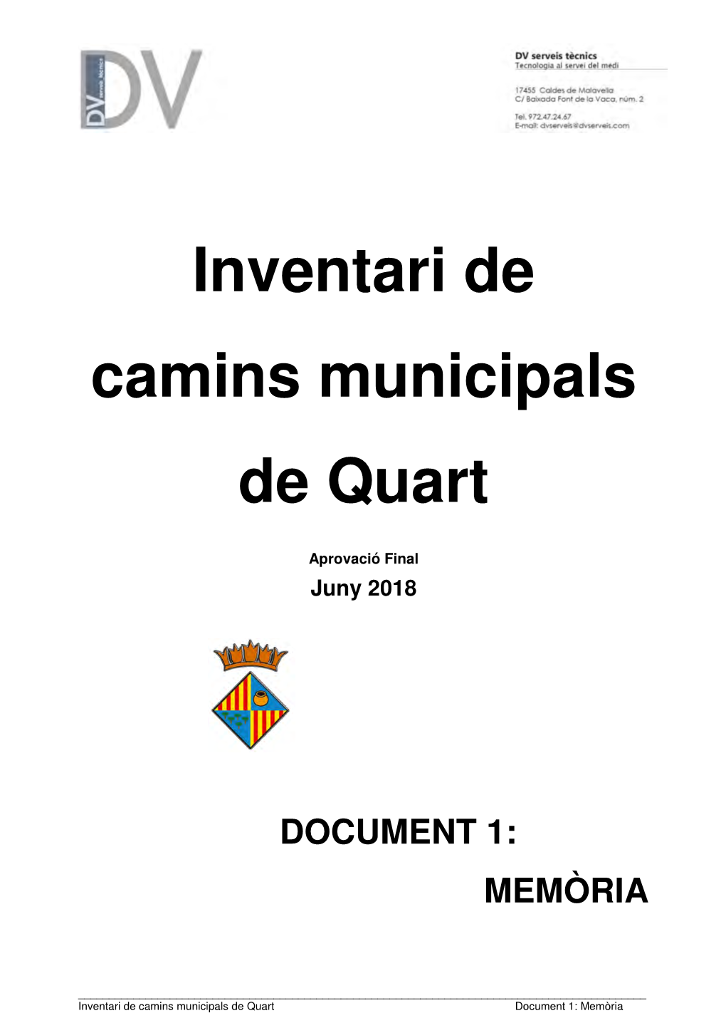 Inventari De Camins Municipals De Quart