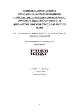 KHRP Submission in Consideration Of