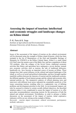 Intellectual and Economic Struggles and Landscape Changes on Kihnu Island