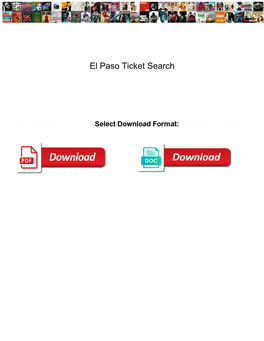 El Paso Ticket Search