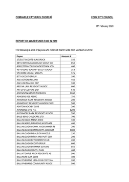 Ward Fund Payments 2019.Pdf