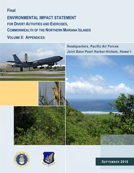 Final ENVIRONMENTAL IMPACT STATEMENT for DIVERT ACTIVITIES and EXERCISES, COMMONWEALTH of the NORTHERN MARIANA ISLANDS