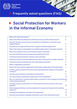 Social Protection for Workers in the Informal Economy