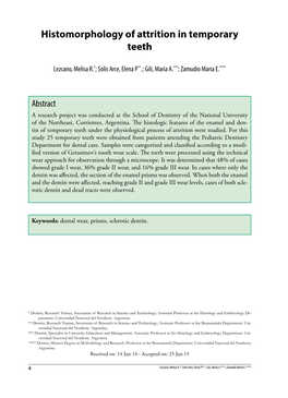 Histomorphology of Attrition in Temporary Teeth