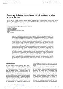 Archetype Definition for Analysing Retrofit Solutions in Urban Areas in Europe