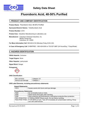 Fluoroboric Acid, 48-50% Purified