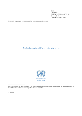 Multidimensional Poverty in Morocco