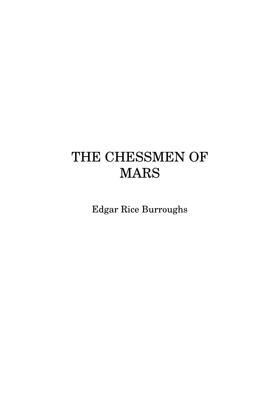 The Chessmen of Mars