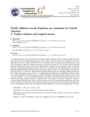 Pacific Offshore Record of Plinian Arc Volcanism in Central America: 2