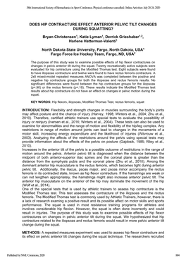 Does Hip Contracture Effect Anterior Pelvic Tilt Changes During Squatting?