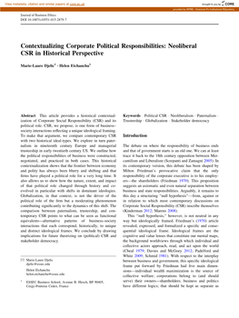 Neoliberal CSR in Historical Perspective