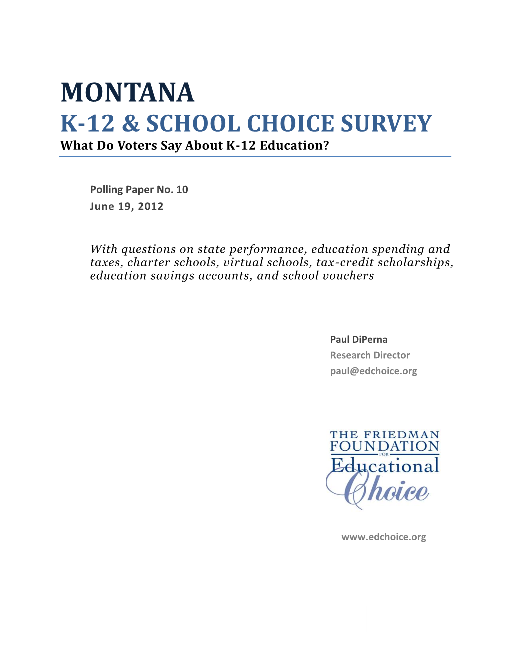 Montana K-12 & School Choice Survey