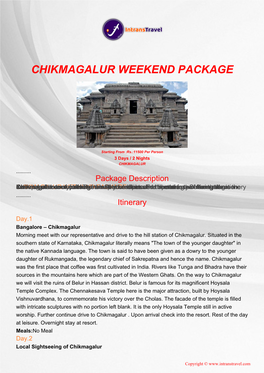 Chikmagalur Weekend Package