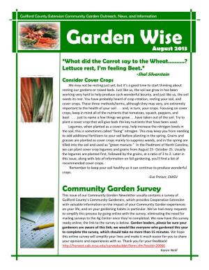 Garden Wise August 2013