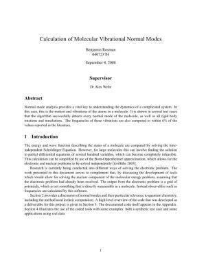Calculation of Molecular Vibrational Normal Modes